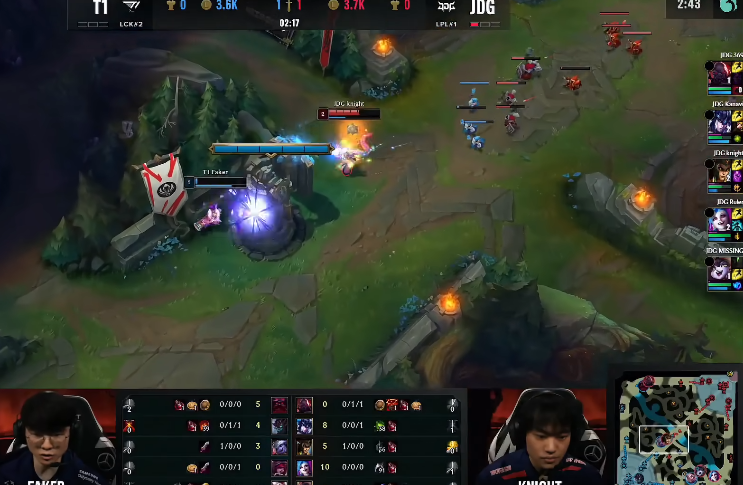 JDG险胜TES，Faker极限生还后反打峡谷大战2025世界赛，引爆全场热议